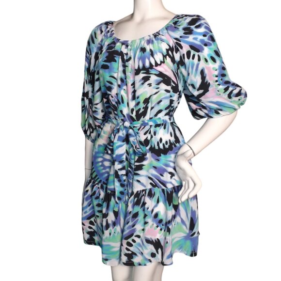 TOMMY BAHAMA Dress/Cover-up, S, Blue, On/Off shoulder, Stretchy neck, Short/mini - Picture 3 of 12